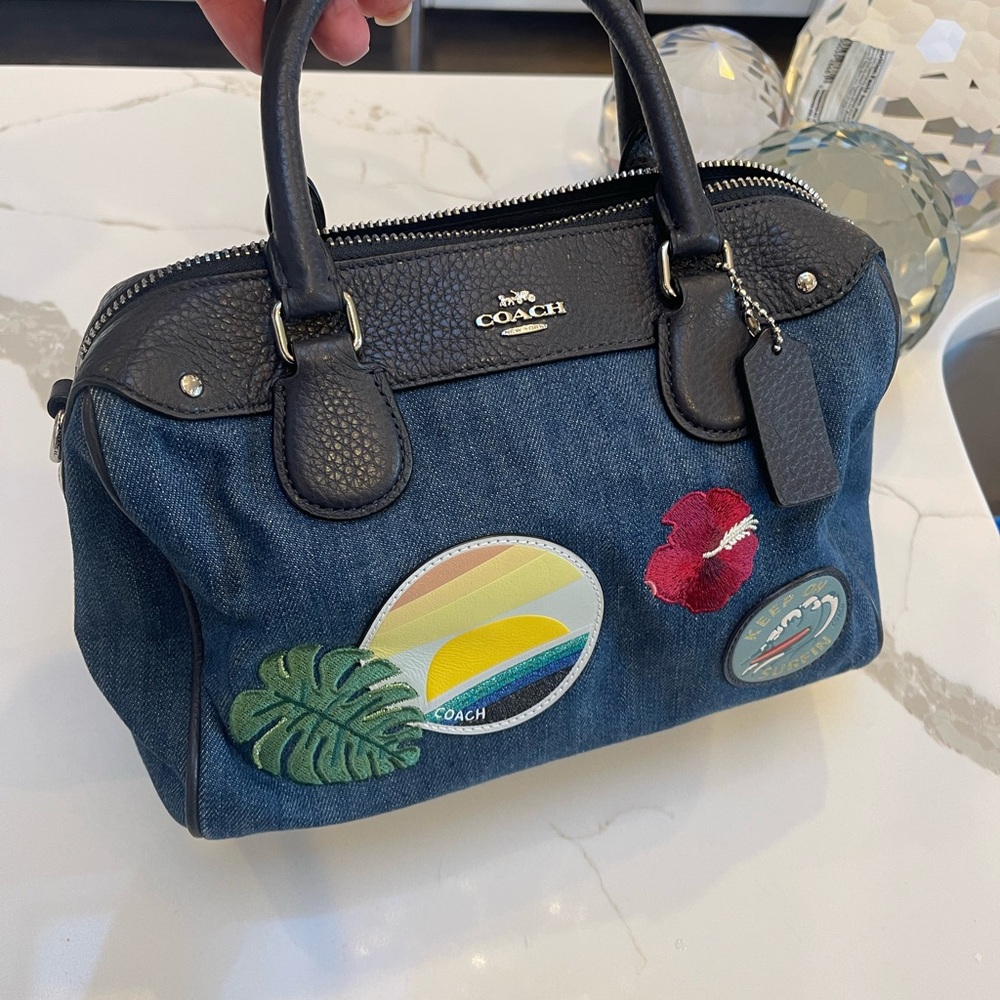 Coach Bennet denim top handle purse.